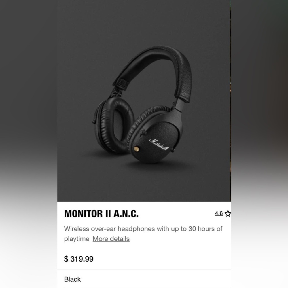 Marshall Noise Cancelling Headphones
Monitor II A.N.C. New In Box